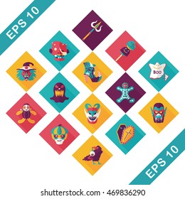 Happy halloween party icons set