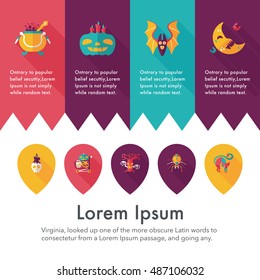 Happy halloween party icons set