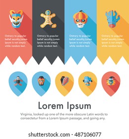 Happy halloween party icons set