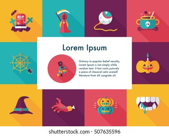 Happy halloween party icons set