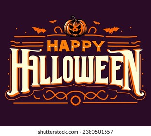 Happy halloween party invitation card text banner