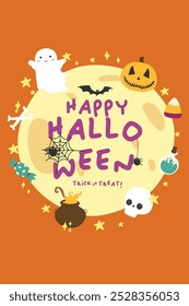 Happy Halloween. Happy halloween party invitation card vector. Happy Halloween party posters or flyers. Halloween Trick or Treat social media post vector illustration. Spooky. 