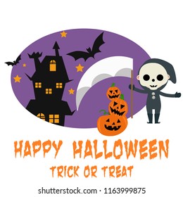 Happy Halloween party invitation poster or card illustration design vector