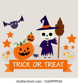 Happy Halloween party invitation poster or card illustration design vector
