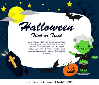 Happy Halloween party invitation poster or card illustration design vector