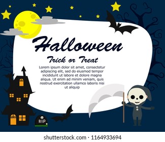 Happy Halloween party invitation poster or card illustration design vector