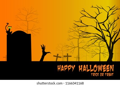 Happy Halloween party invitation poster or card illustration design vector