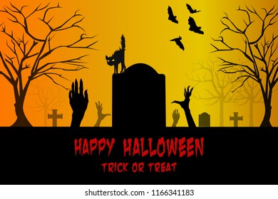 Happy Halloween party invitation poster or card illustration design vector