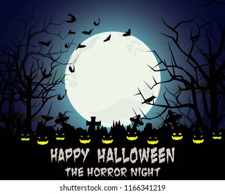 Happy Halloween party invitation poster or card illustration design vector