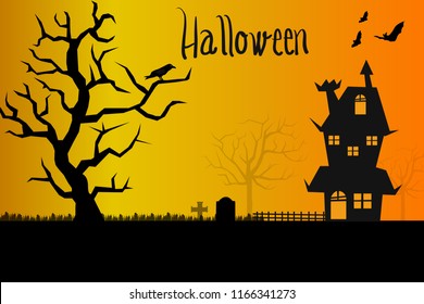 Happy Halloween party invitation poster or card illustration design vector