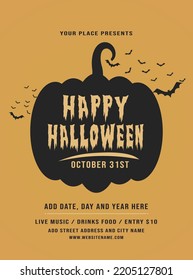 happy Halloween party invitation poster flyer or social media post design