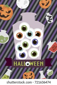 Happy Halloween party invitation. Vector illustration