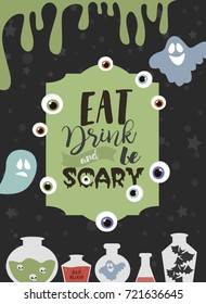 Happy Halloween party invitation. Vector illustration