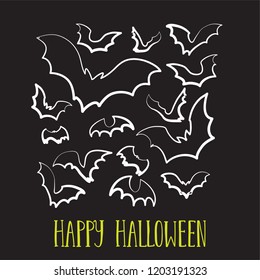 Happy halloween party invitations or greeting cards. Vector pattern 