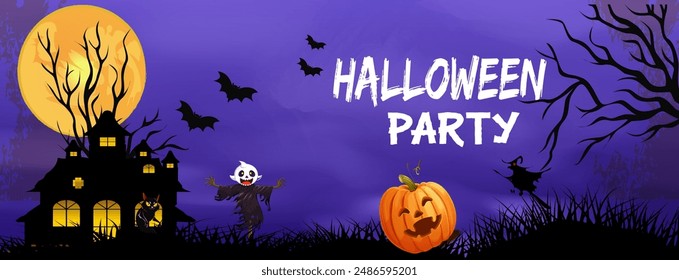 Happy Halloween party, invitations or greeting design.