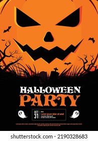 Happy halloween party Invite background - Vector illustration