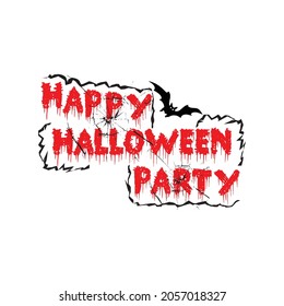 happy Halloween party logo typography in different font 