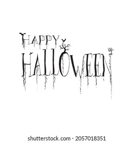happy Halloween party logo typography in different font 