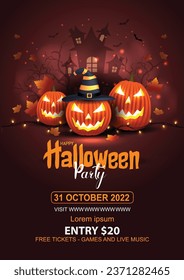 happy Halloween party poster. abstract vector illustration design