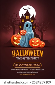 Cartaz feliz da festa de Halloween. Projeto de ilustração de vetor criativo