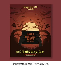 Happy Halloween Party Poster Design