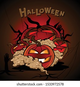 Happy Halloween party Poster. Vector illustration