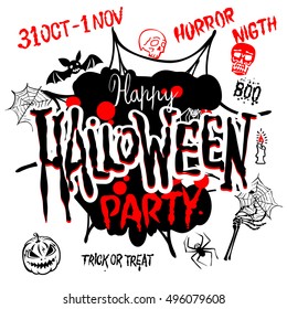 Happy Halloween party Poster. Vector illustration. art