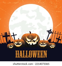 Happy Halloween party posters, Vector illustration. Brochure background