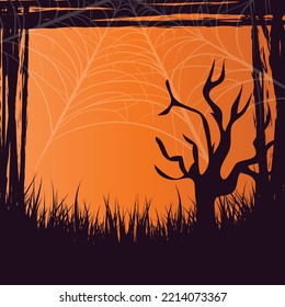 Afiches felices de la fiesta de Halloween, ilustración vectorial. Fondo del folleto