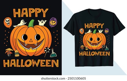 Happy Halloween Party Shirt Scary Night Halloween t-shirt Design Template