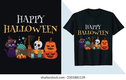 Happy Halloween Party Shirt Scary Night Halloween t-shirt Design Template