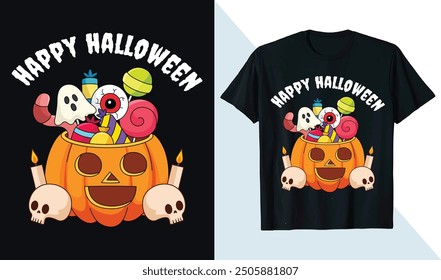 Happy Halloween Party Shirt Scary Night Halloween t-shirt Design Template