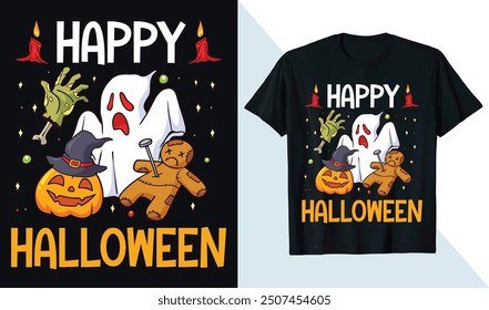 Happy Halloween Party Shirt Scary Night Halloween t-shirt Design Template