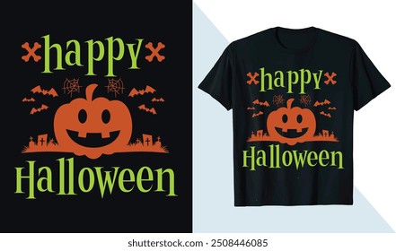 Feliz Dia das Bruxas Party Shirt Scary Night Halloween t-shirt Design Template