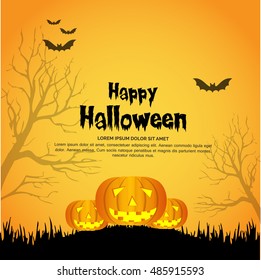 Happy Halloween, Halloween party, Halloween symbols pumpkin. Vector  illustration