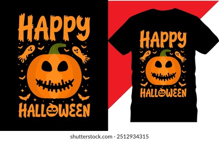 Happy Halloween Party T Shirt design, printable t shirt, High quality tshirt design, Halloween t shirt, Original Vector illustration for t-shirt design, Best Halloween t shirts, Creative design,pumkin