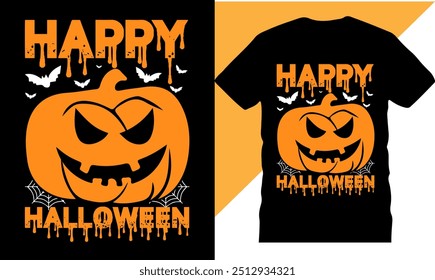 Happy Halloween Party T Shirt design, printable t shirt, High quality tshirt design, Halloween t shirt, Original Vector illustration for t-shirt design, Best Halloween t shirts, Creative design,pumkin