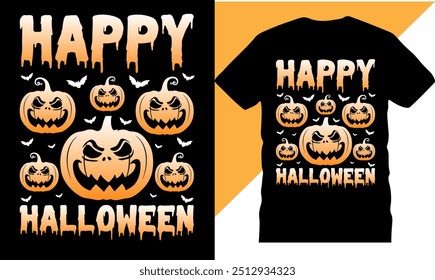 Happy Halloween Party T Shirt design, printable t shirt, High quality tshirt design, Halloween t shirt, Original Vector illustration for t-shirt design, Best Halloween t shirts, Creative design,pumkin