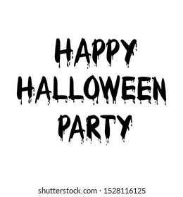 Happy Halloween party text banner on white background