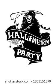 Happy Halloween  Party ,Text Banner, Vector