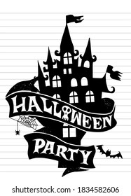 Happy Halloween  Party ,Text Banner, Vector