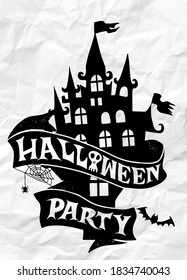 Happy Halloween  Party ,Text Banner, Vector