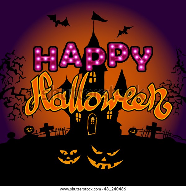 Happy Halloween Party Text Design Stock Vector (Royalty Free) 481240486