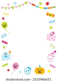 Happy Halloween Party Theme Ghost Decoration Border Background Graphic Illustration
