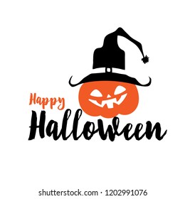 Happy Halloween Party Title Logo Template Stock Vector (Royalty Free ...