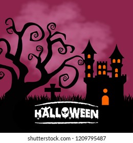 Happy Halloween party typography design vector 