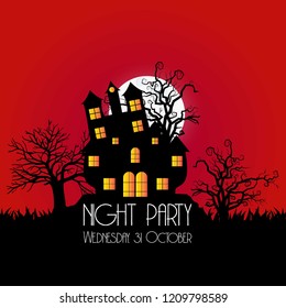 Happy Halloween party typography design vector 