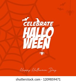 Happy Halloween party typography design vector 