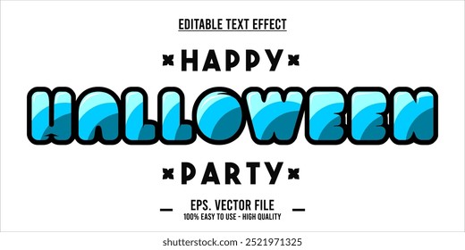 happy halloween party typography editable text effect