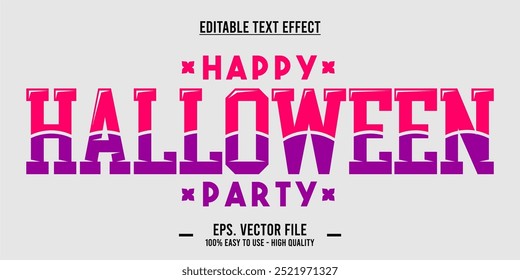 happy halloween party typography editable text effect